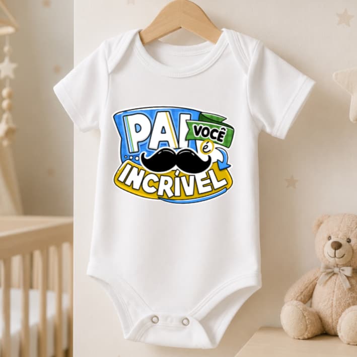 Presente Dia dos Pais Body Bebê Estampado Frase Fofa Roupa Infantil