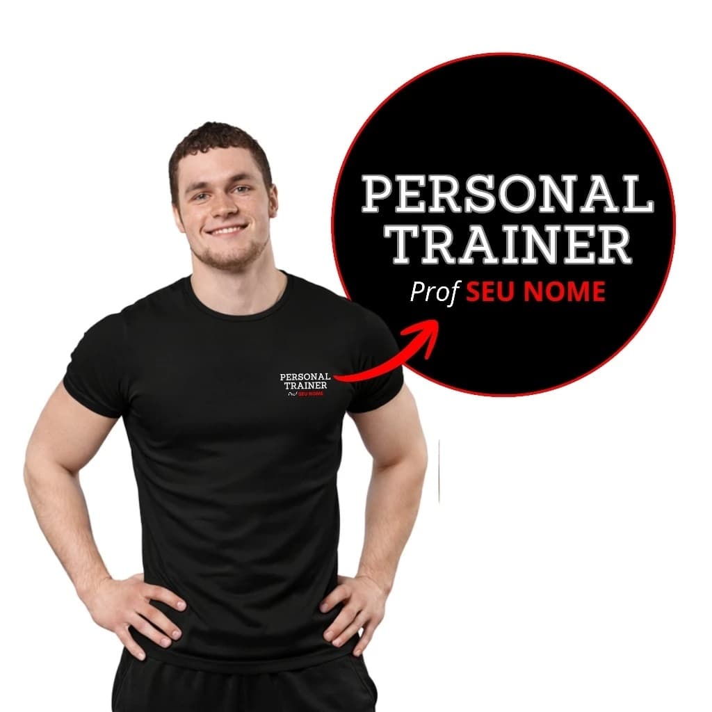 Uniforme Masculino Dry Fit Personal Trainer Uniforme Professor Academia Camiseta Profissional