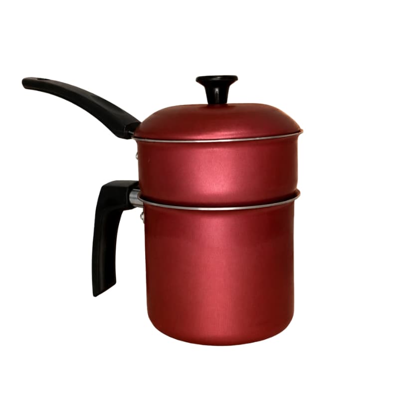 Cuscuzeiro individual antiaderente pequeno 2 pecas vinho tampa de aluminio n°10 multiuso 0,8 lts mini cuscuzeiro