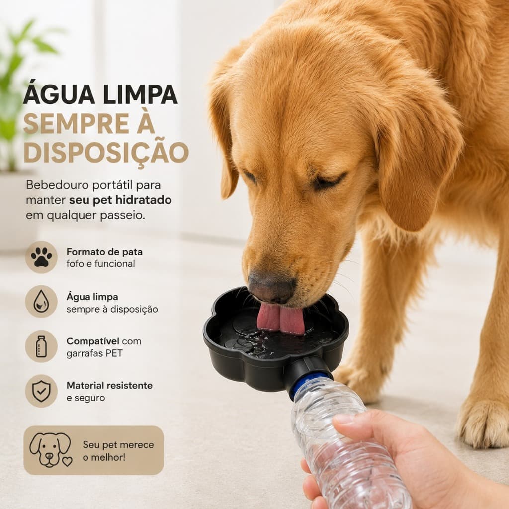 Bebedouro Portátil Pet para Passeio e Viagem | Compatível com Garrafas PET