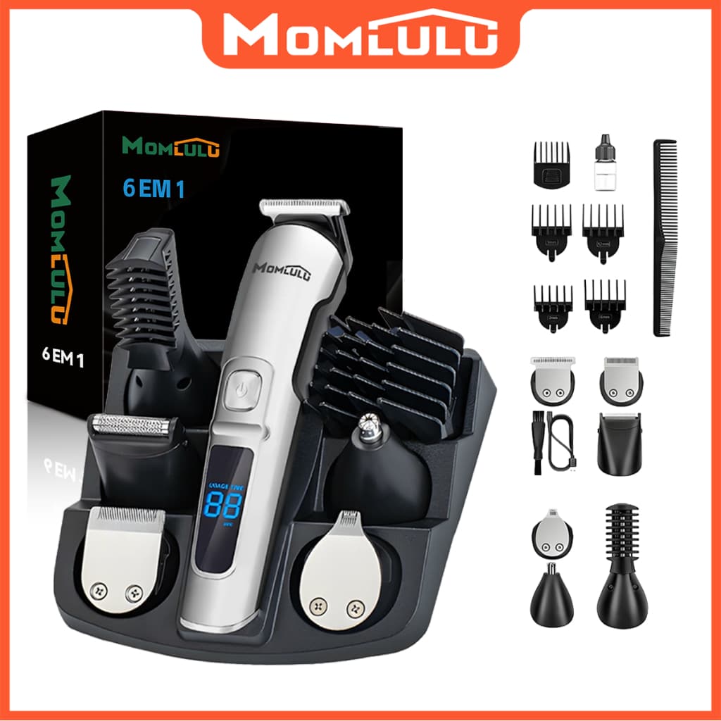 Barbeador Elétrico Masculino 12 em 1 Sem Fio Aparador de Barba Nariz Corpo Rosto Bigode Bivolt