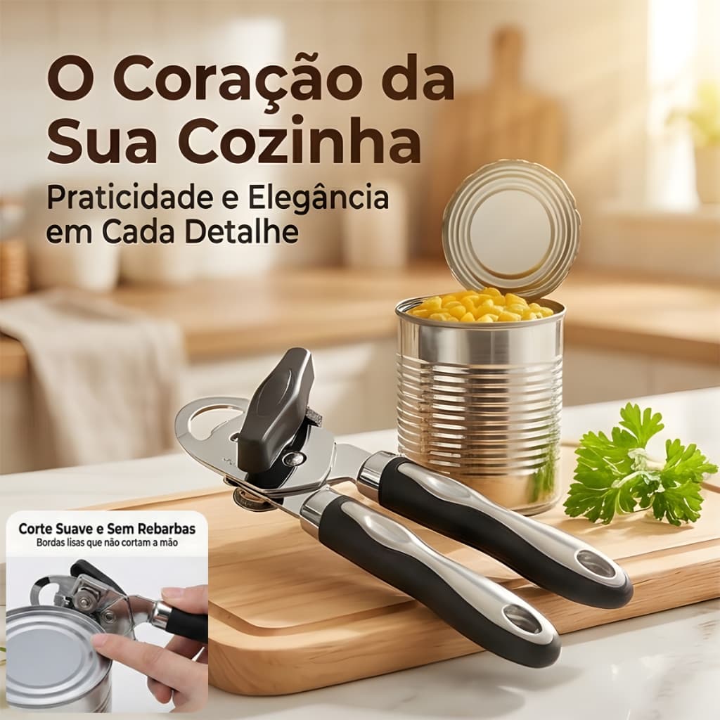 Abridor de Latas e Garrafas Inox - Durabilidade e Design Moderno