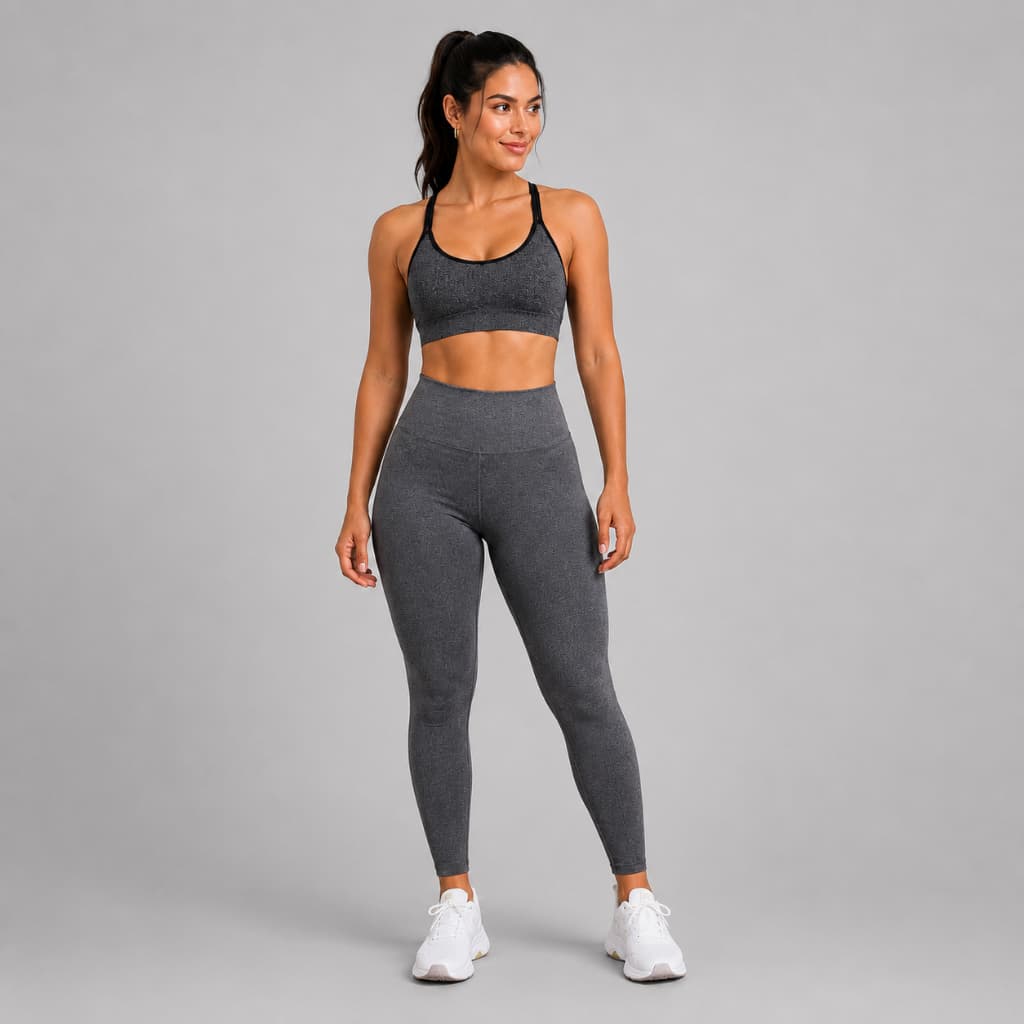 Calça Legging Feminina Cós Alto em Poliamida