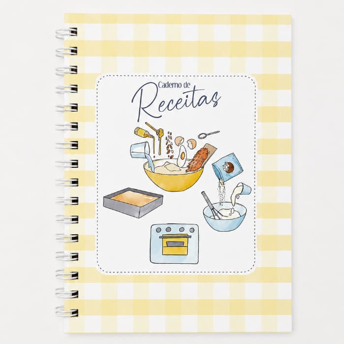 Caderno de Receitas Capa Dura Culinário 80 Folhas A5 75g Wire-o