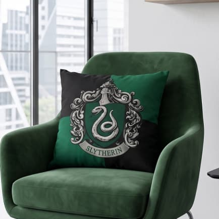 Almofada Decorativa Colecionável Geek Magia Sonserina HP 45x45cm Com Refil