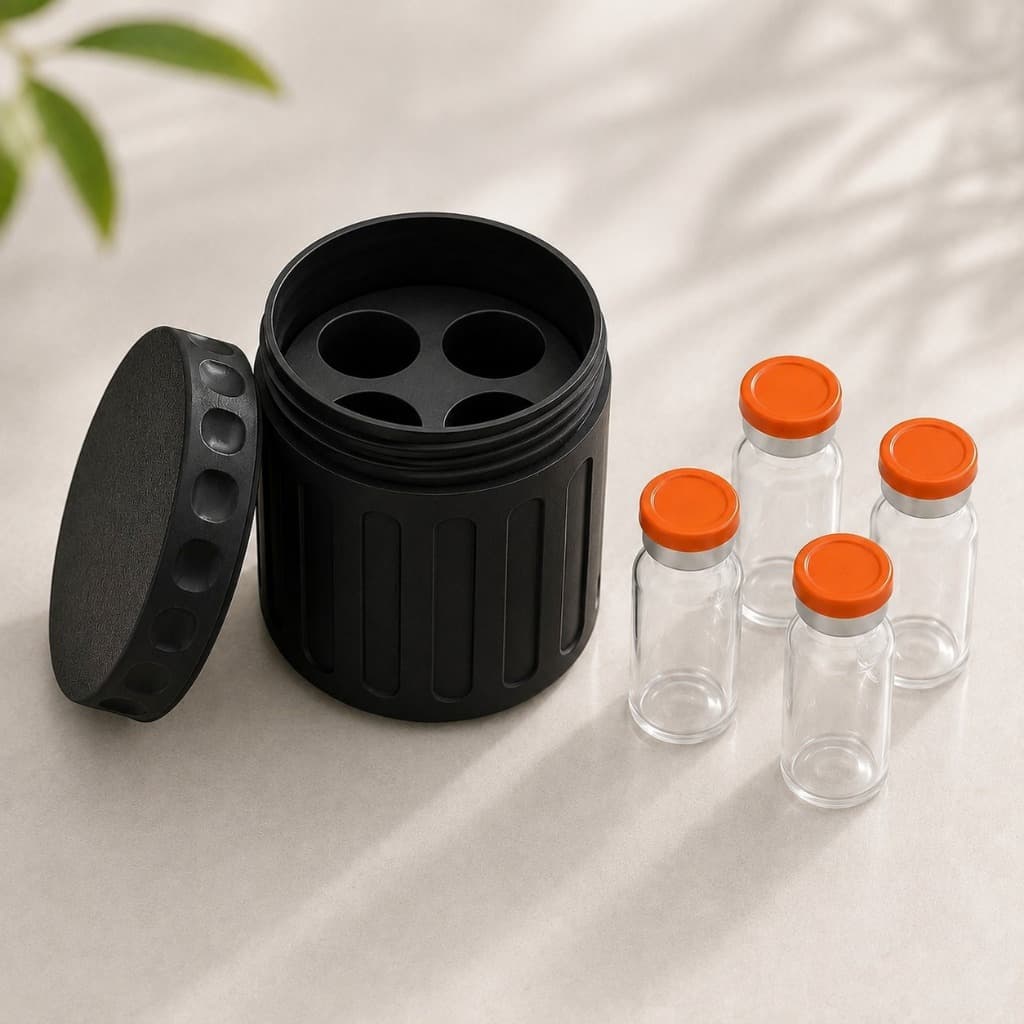 Porta Ampolas para Frascos 1, 4 ou 10 Furos Estojo Organizador  Protetor 4 Tampas Gratis