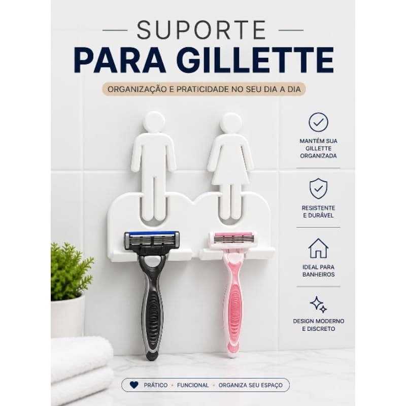 Suporte para Gillette Masculino e Feminino | Organizador para Banheiro