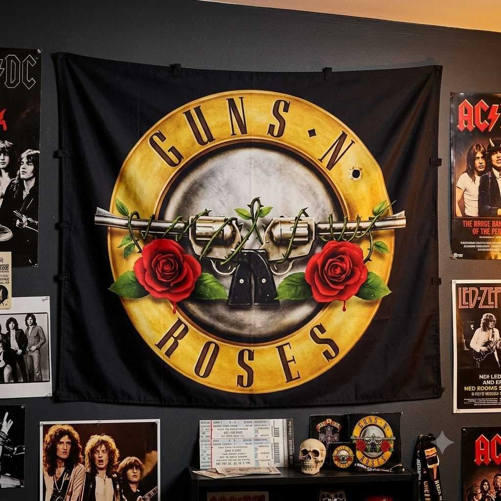 Bandeira Decorativa Guns N Roses Decoração Rock