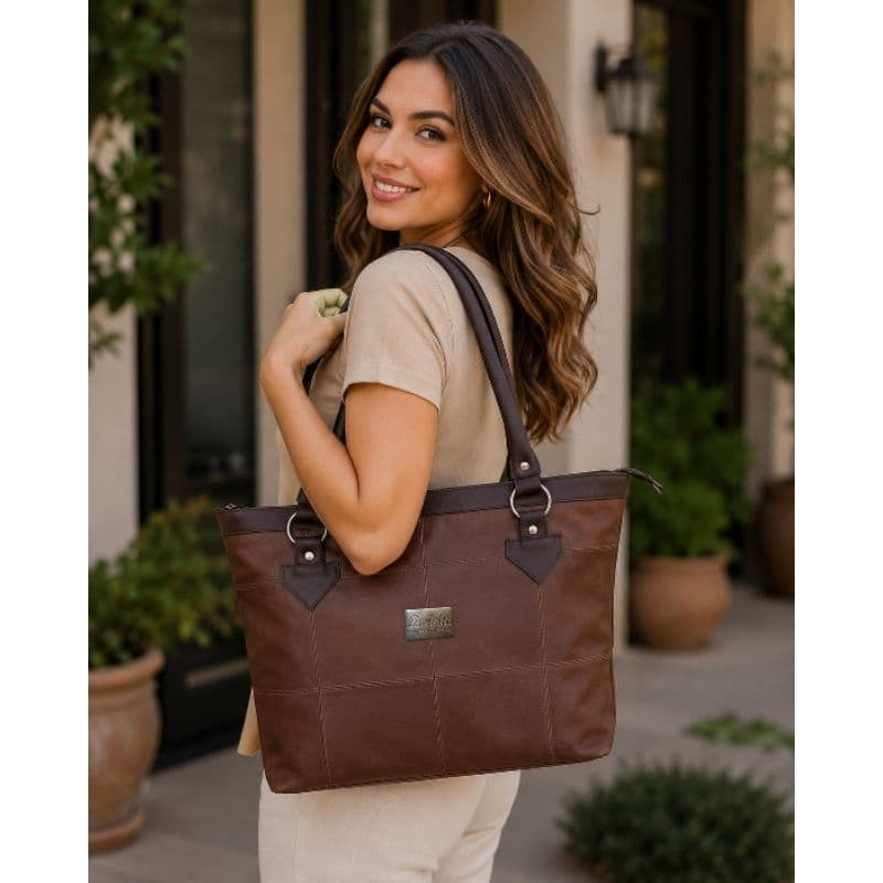 Bolsa Feminina Lavínia Bolsas Modelo Firenze Couro Ecológico Sintético Grande Elegante