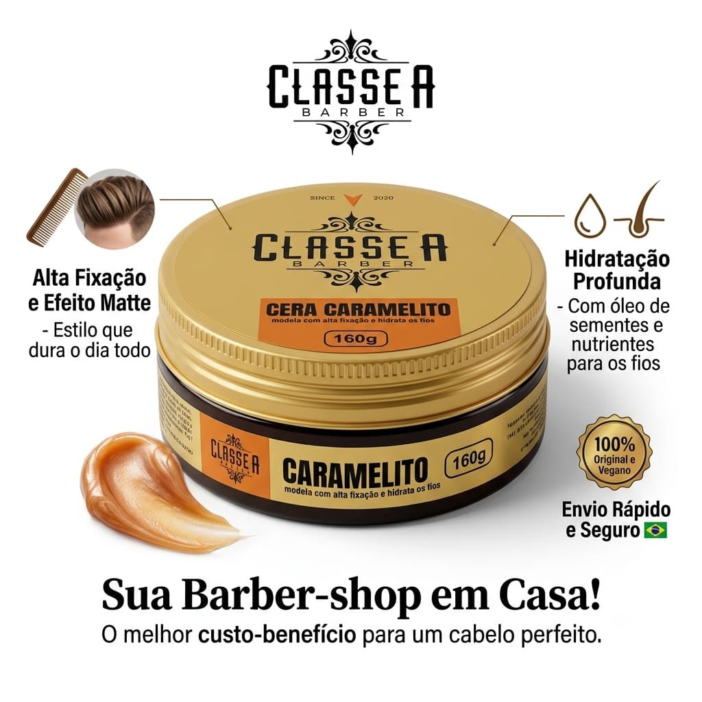 Cera Modeladora Caramelito Classe A 160g - Alta Fixação e Efeito Matte