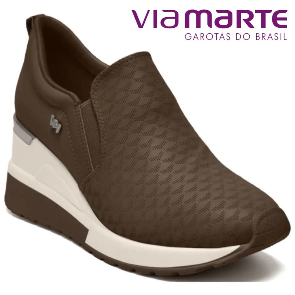 Tênis Anabela Via Marte Feminino Slip On Confortável Calce Fácil Casual Original Plataforma Moda