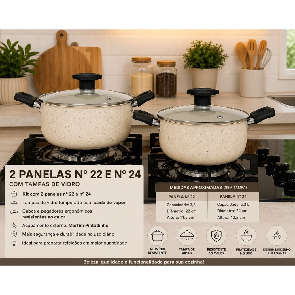 kit 2 panelas Grandes n°22 e n°24 - VRO Assadeiras Prime