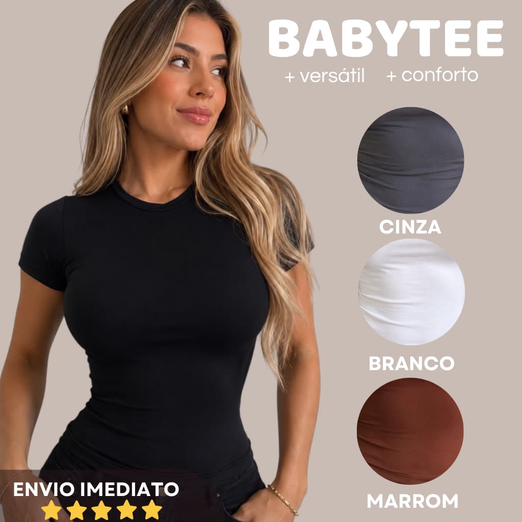 Baby Tee Feminina - Blusa Slim Fit Manga Curta - Blusa de Compressao Baby Tee - Academia Dia a Dia - Ajusta ao corpo