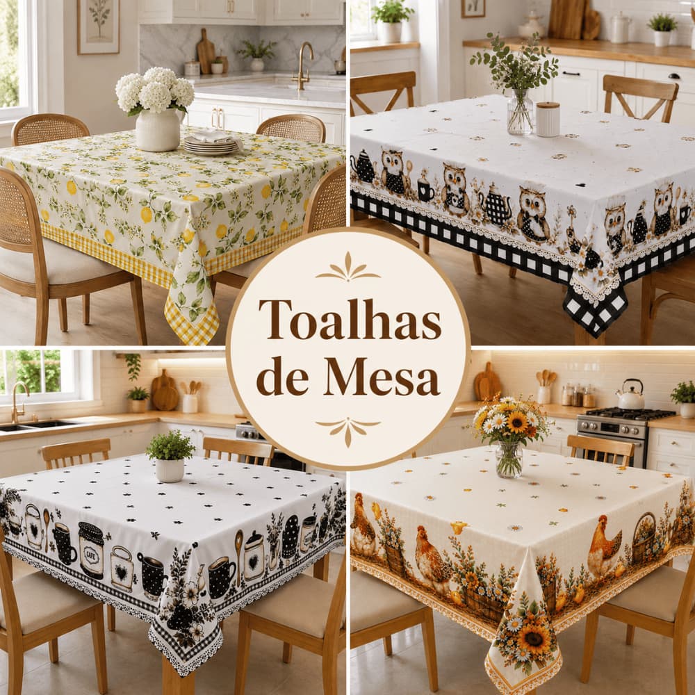 Toalha de Mesa Oxford 4 Lugares Estampada 1,45x1,45 Quadrada Cozinha Jantar Mesa Posta Moderna