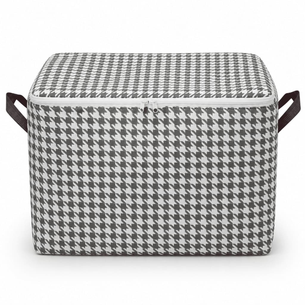 Cesto Organizador Médio 6 kg 22 Pçs de Roupa Multiuso Roupas Casa Preto e Branco Quadricular