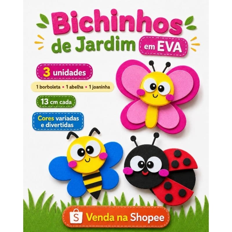 Kit Apliques bichinhos de jardim