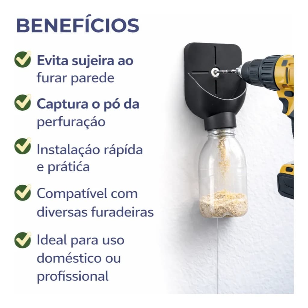 Coletor De Pó E Poeira Para Furadeira Adaptador Garrafa Pet