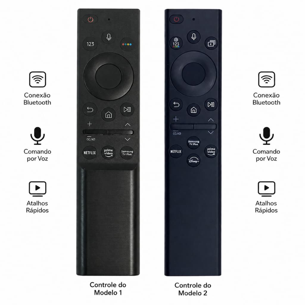 Controle Remoto Compatível Com Smart TV Samsung 4K Com Comando de Voz