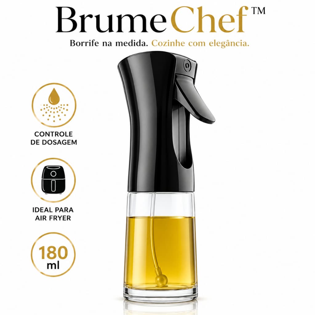 Borrifador Spray Azeite 180ml Galheteiro para Óleo Vinagre Air Fryer Pulverizador BrumeChef™
