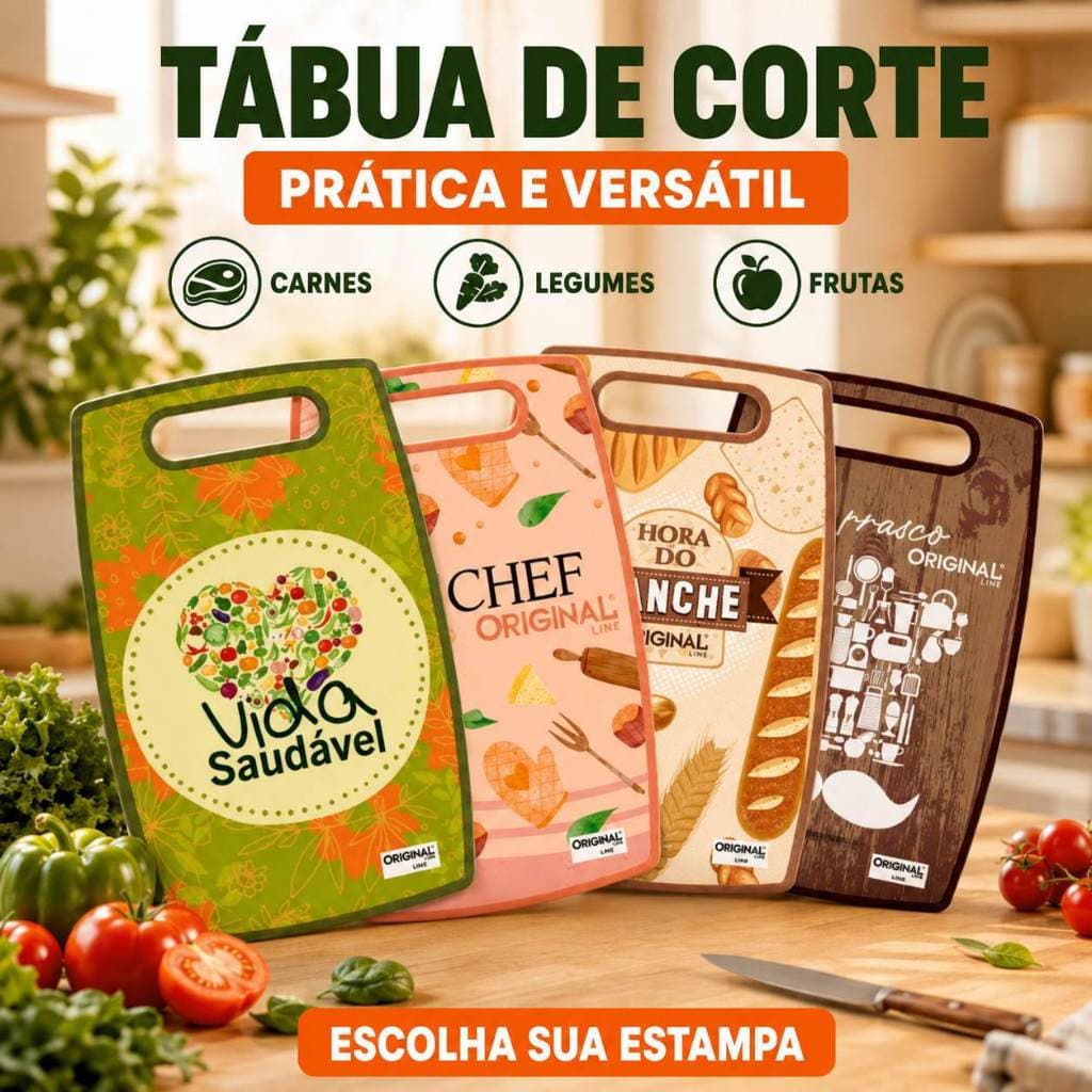 Tabua de Corte para Alimentos 20x30cm Carnes Legumes Frutas