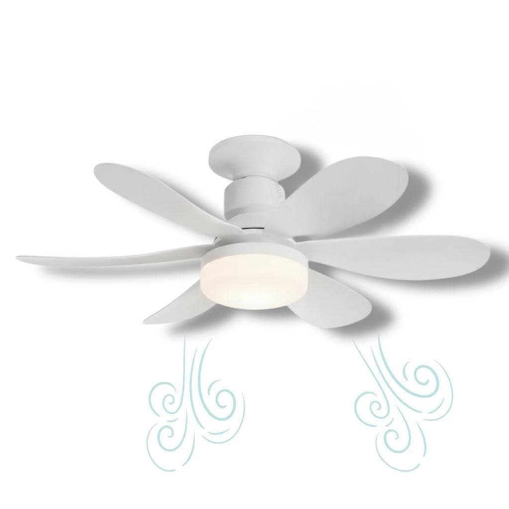 Ventilador de Teto Moderno com Luz LED, Controle Remoto, 6 Hélices | Bivolt 110w-220w 03 Niveis