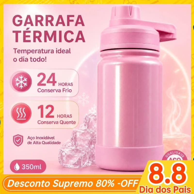 Garrafa térmica inox Portátil  350ml SUS 304 Colorida Pintura Arco-íris Piscant frio e quente-XR-66