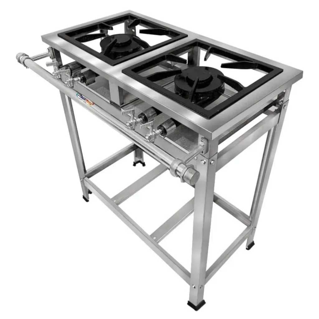 FOGÃO INDUSTRIAL INOX 2 BOCAS BAIXA PRESSÃO