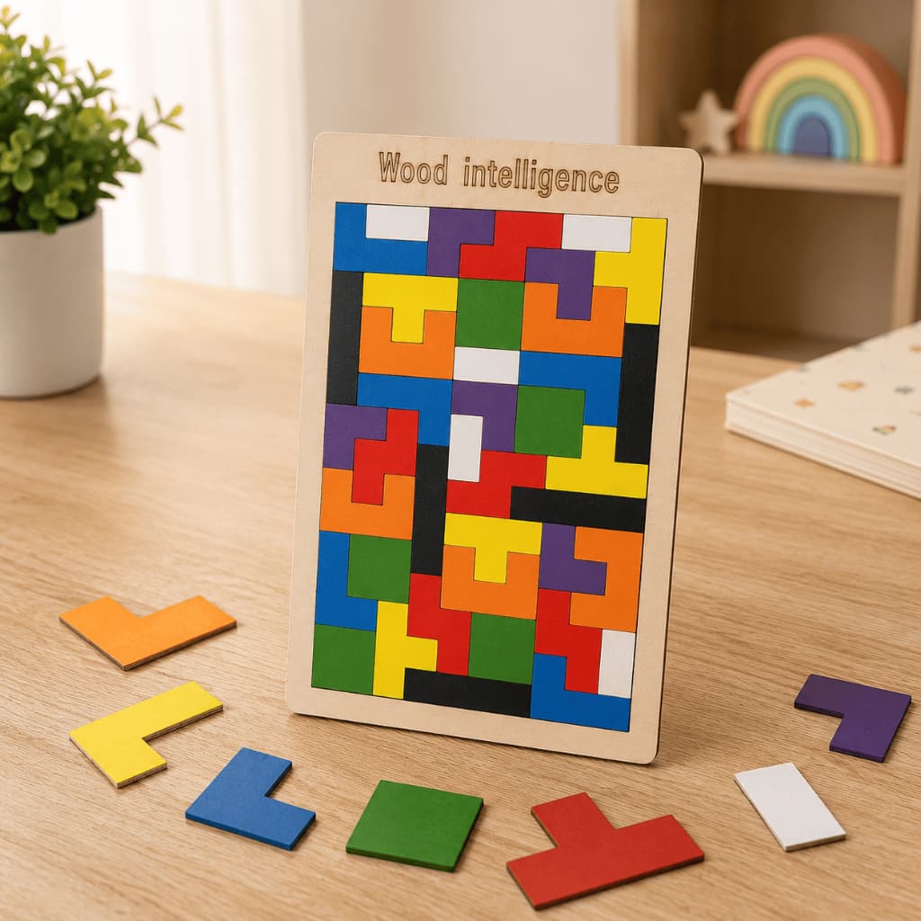 Quebra Cabeça Madeira Estilo Russo 40 Peças Brinquedo Educativo Infantil Montessori Raciocínio Lógico Brinquedo Criança