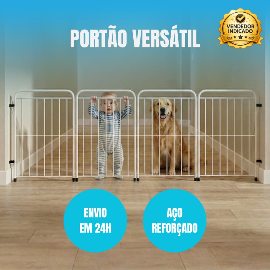 Portão de Proteção Pet Dobrável e Prático