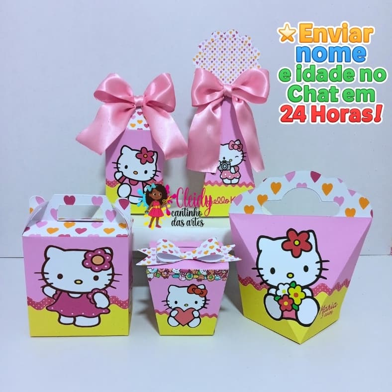 Kit Festa Hello Kity com Laço/Lembrancinhas Personalizada
