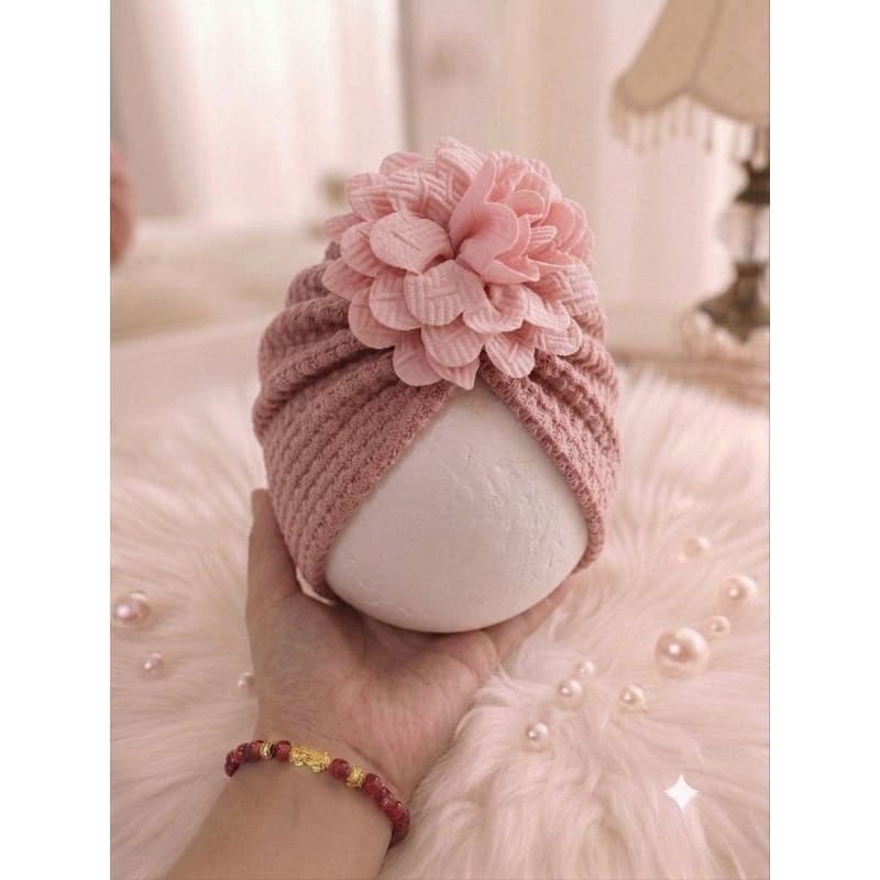 Touca Turbante bebê com flor