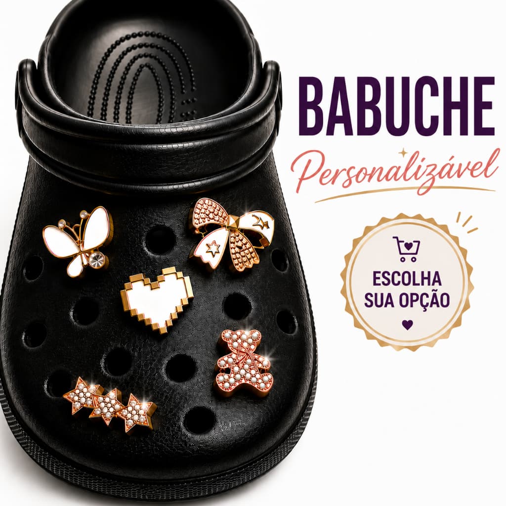 Babuche Feminino Personalizável com Pins | Escolha Seu Modelo | Leve, Confortável e Casual