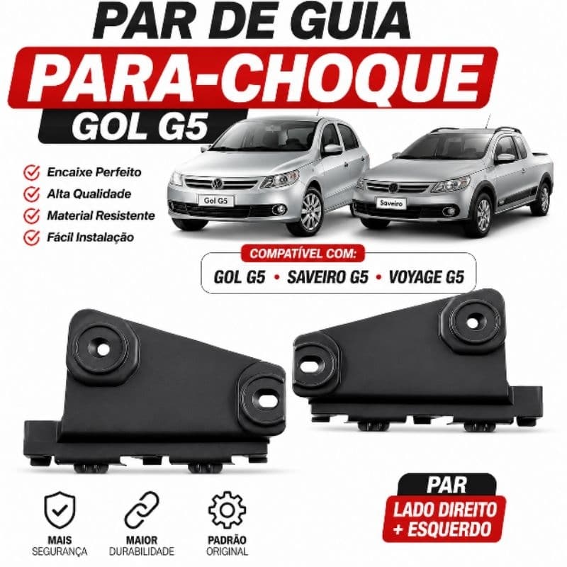 Par Guia do Para-Choque Gol G5 Voyage Saveiro G5 Lado Direito e Esquerdo Original