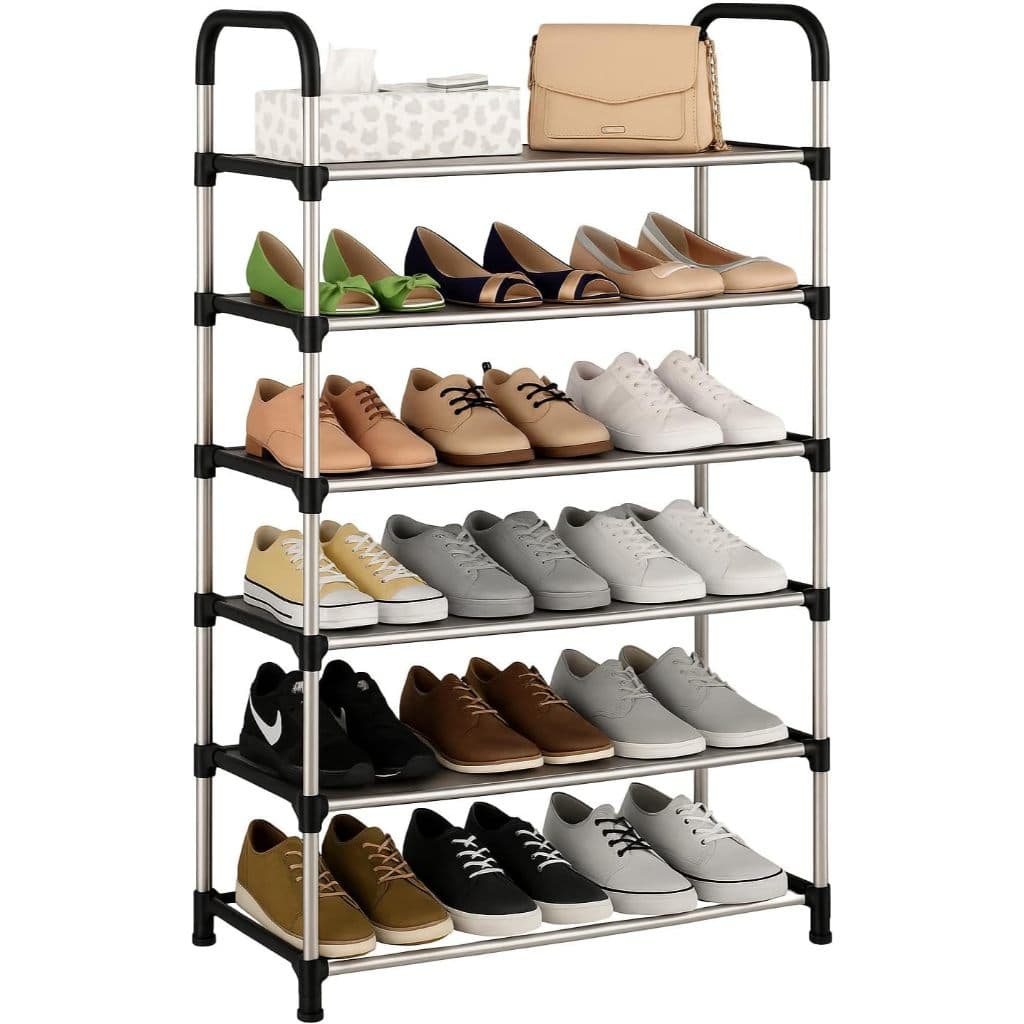 Sapateira Vertical 6 Andares Metal Multiuso Organizadora Para Sapatos Organizador Quarto Sapateira