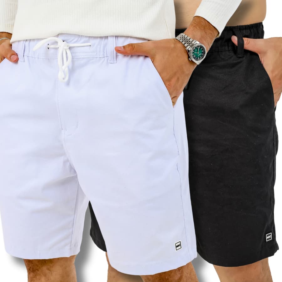 Bermuda Masculina Sarja Cós Elástico Confortável Premium Envio Imediato