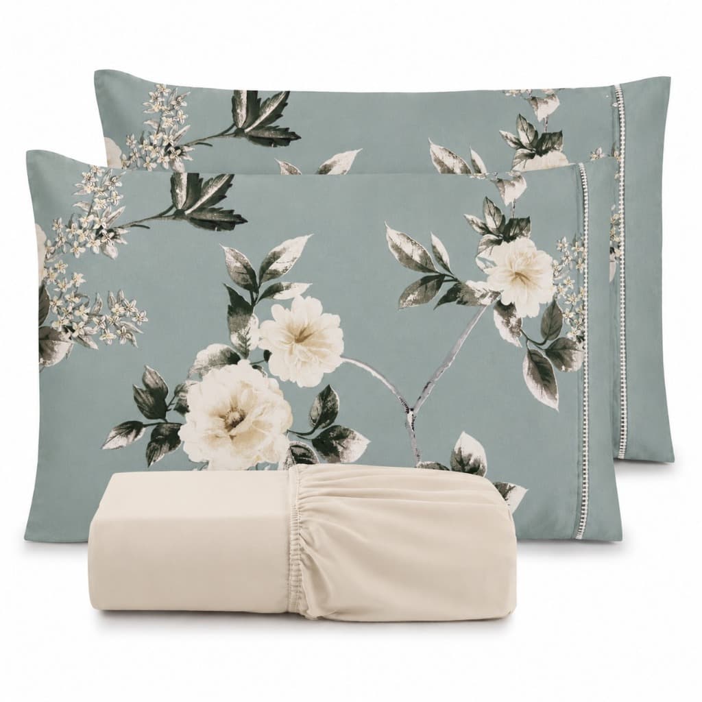 Jogo de Lençol Fronhas Estampadas Cama Solteiro Casal Queen King 400 fios Micropercal 03 Peças Ponto Palito