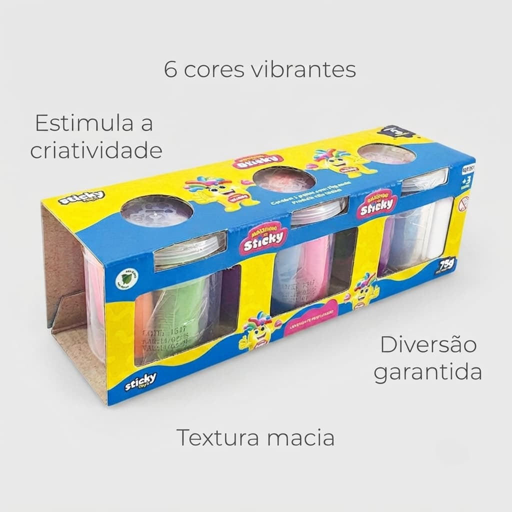 Kit 15 massinhas modelar colorida criatividade diversão infantil