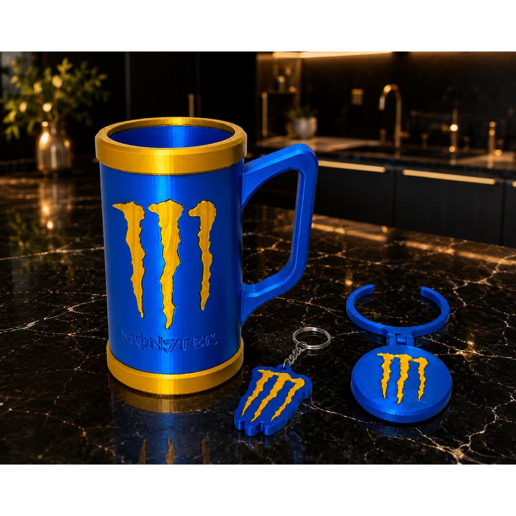 Kit Porta Latas  Monster com Abridor + Tampa 473ml Energético