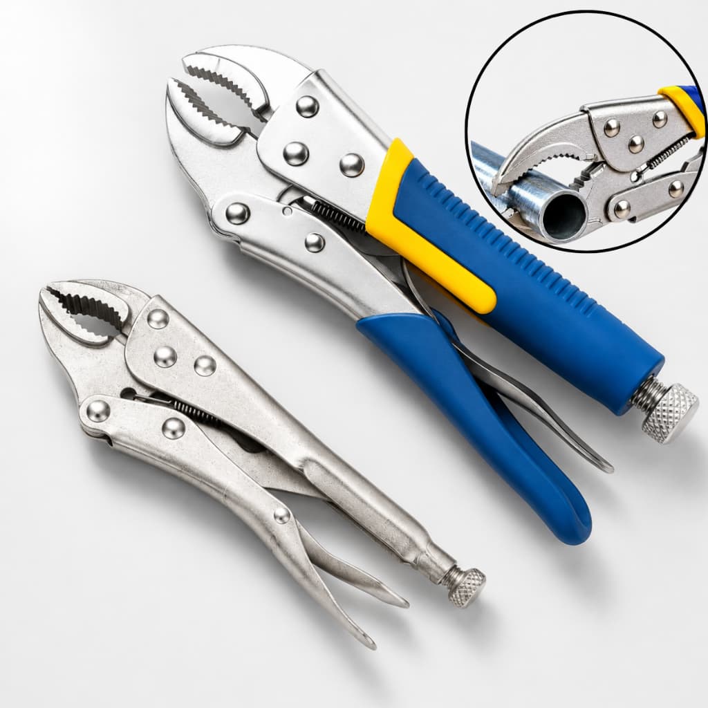 Alicate de Pressão 10" Pol Mordente Curvo Profissional Aço Carbono Niquelado Trava Regulável 250mm