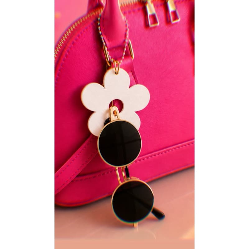 Porta Óculos Flor Para Pendurar na Bolsa Forma de Flor