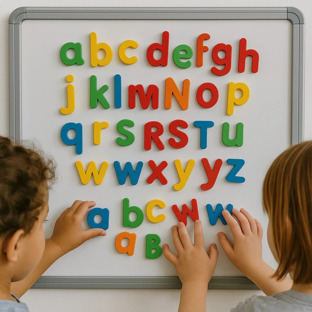 Alfabeto Magnético Infantil 26 Letras Imã Educativo Colorido Geladeira Lousa  Letras Minisculas
