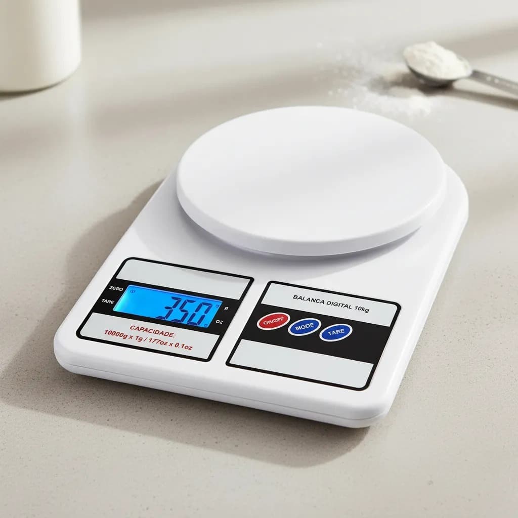 Balança Digital 10kg de Cozinha Alta Precisão com Visor LCD