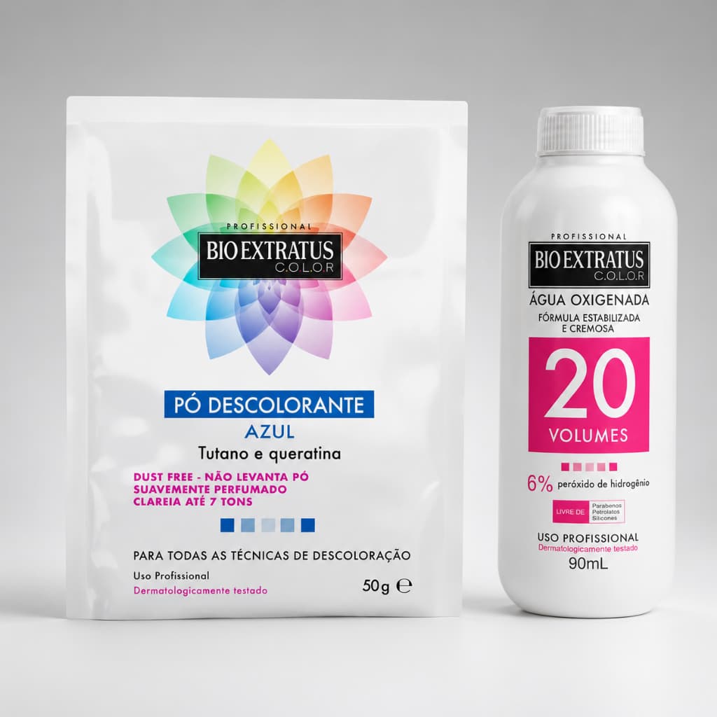 Kit Nevou Bio Extratus Com Ox 90ml + Pó Descolorante 50g - Escolha o volume na variação