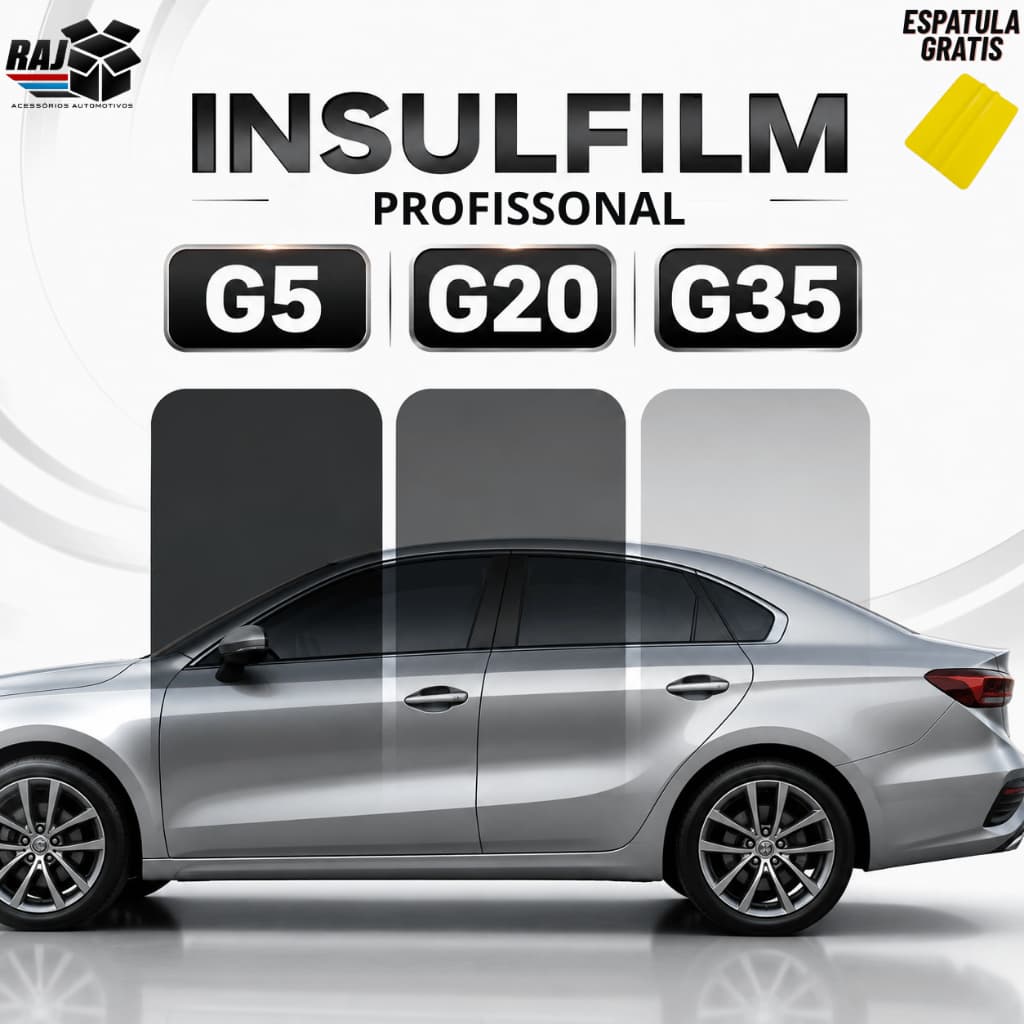 Película Adesivo Tipo Insulfilm Profissional, Automotiva e Residencial  G5, G20, G35 - 1m x 2m