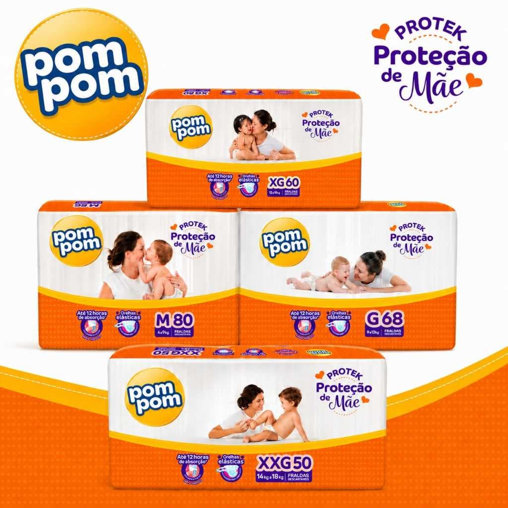Fralda Pom Pom Protek Proteção de Mãe – Escolha o Tamanho