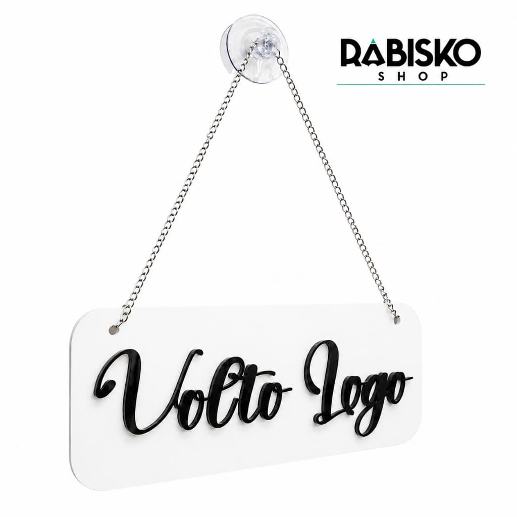 Placa Acrílico Aberto/Volto Logo