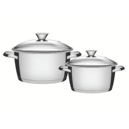 Jogo de Panelas 2 Aço Inox Fundo Triplo Para Fogão de Indução Gás Elétrico e Vitrocerâmico Tramontina