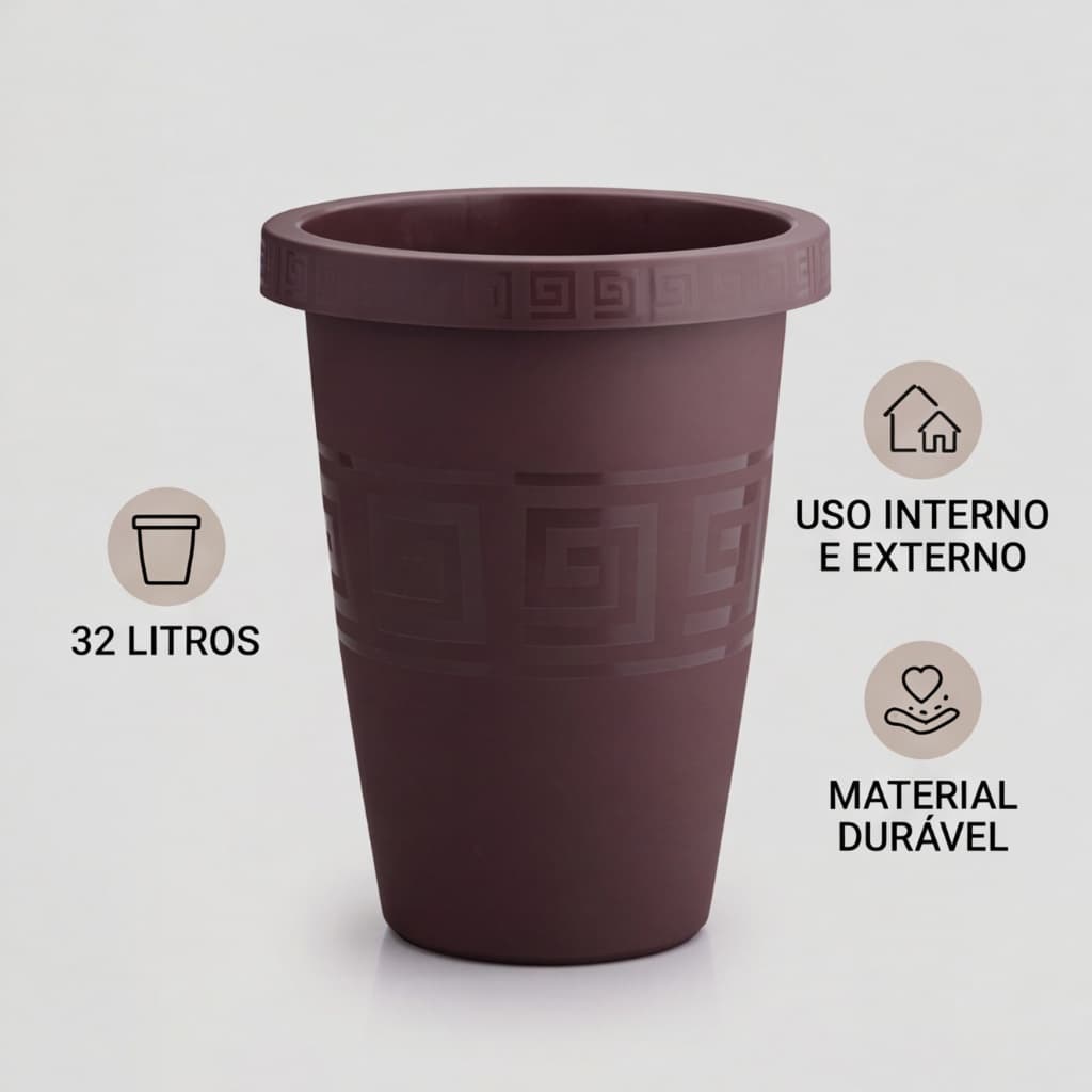 Kit 4 Vasos Gregos Coluna 32Lts Reforçado Jardim
