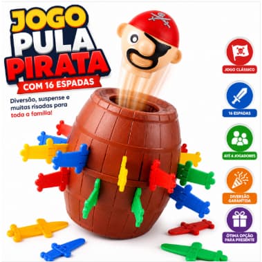 Jogo Interativo Pula Pirata Infantil Colorido Educativo Estratégia 16 Espadas Seguro