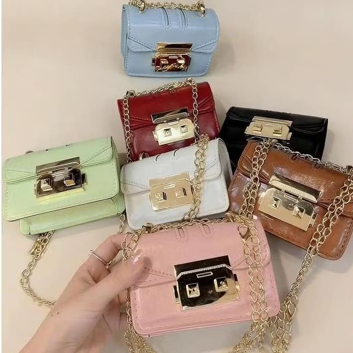 Bolsa Feminina mini bag com alça corrente bolsinha blogueira